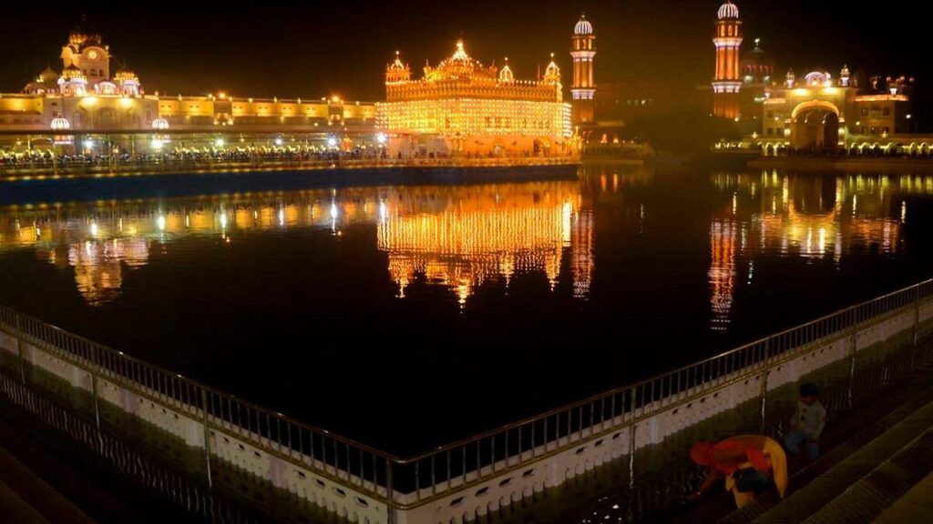 golden temple lit near a resort in amritsar